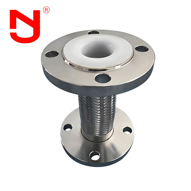 Επένδυση PTFE από ανοξείδωτο χάλυβα με πλεγμένο συρμάτινο σωλήνα κυματοειδούς μετάλλου DN8-DN400 για μεταφορά υγρών υψηλής απόδοσης