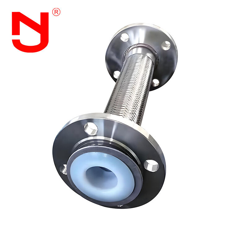 Επένδυση PTFE από ανοξείδωτο χάλυβα με πλεγμένο συρμάτινο σωλήνα κυματοειδούς μετάλλου DN8-DN400 για μεταφορά υγρών υψηλής απόδοσης